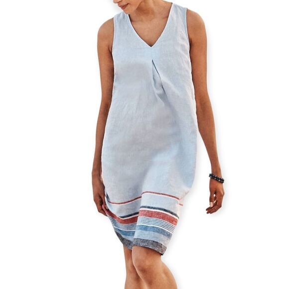 J.Jill Linen A Line Dress Cornflower Multi NWT - Picture 2 of 12